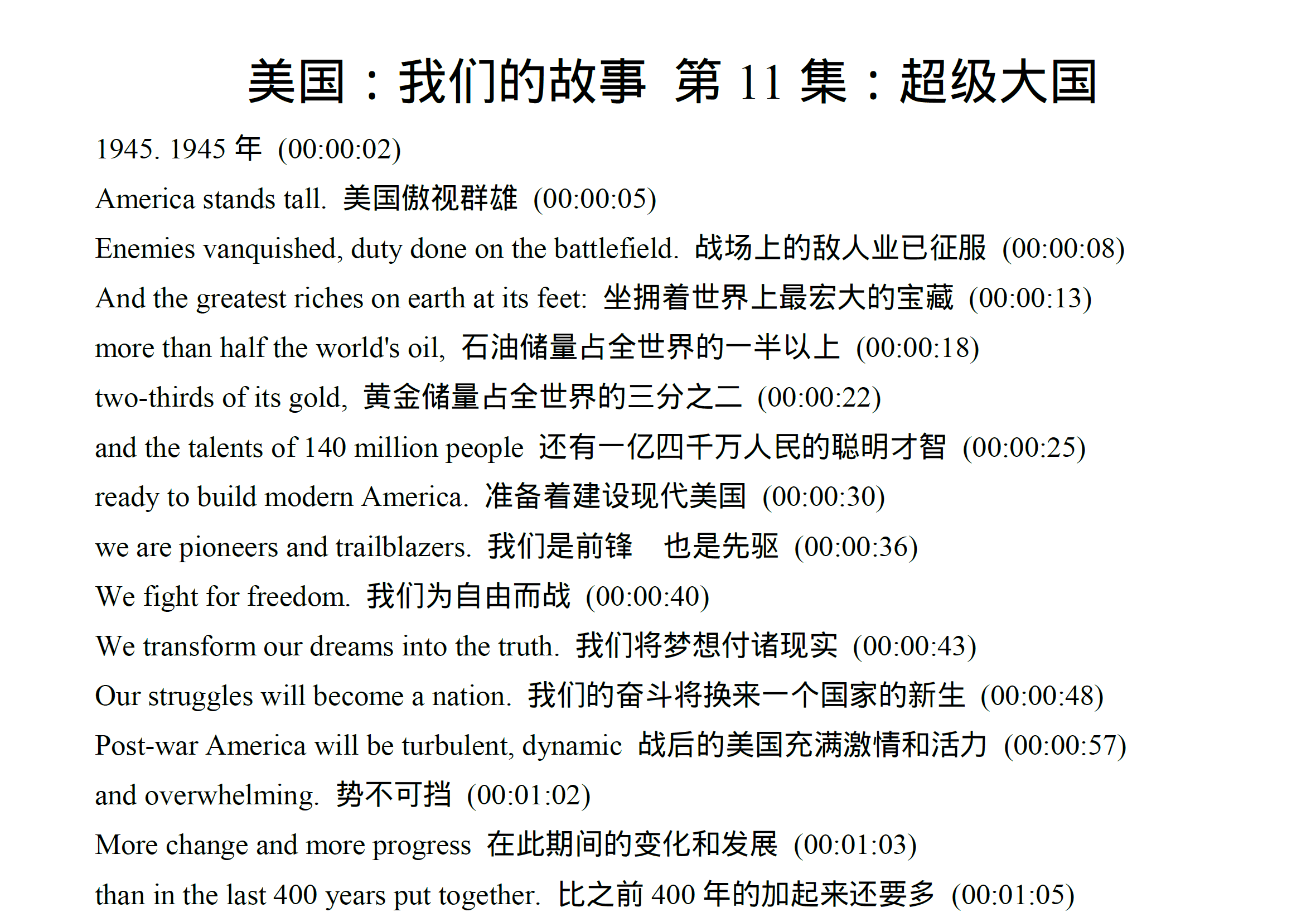精品英美纪录片(视频+字幕+PDF精排版文本+MP3+LRC同步滚动字幕)
