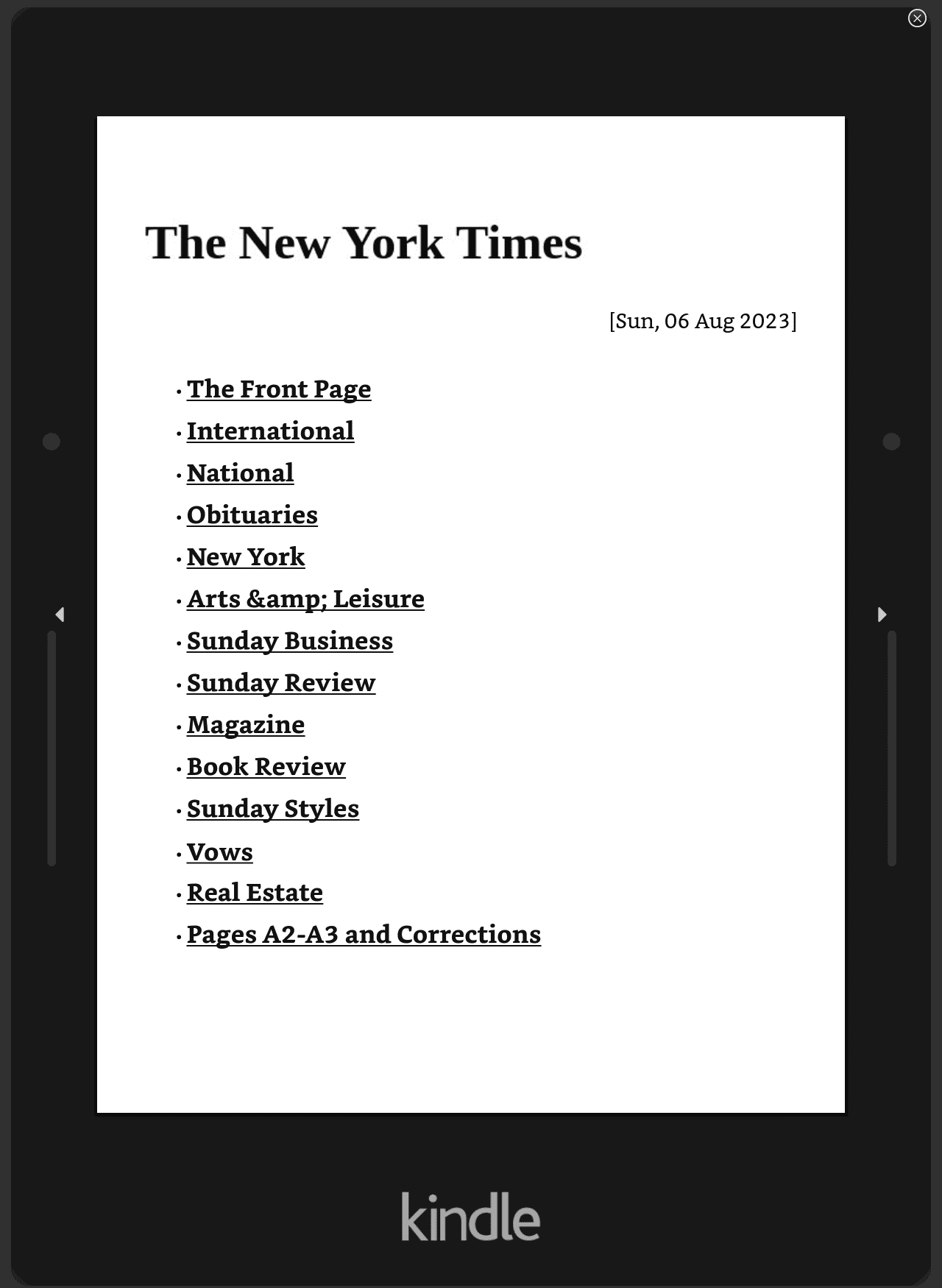 The New York Times 纽约时报 2023-08-06 精排版 epub+mobi